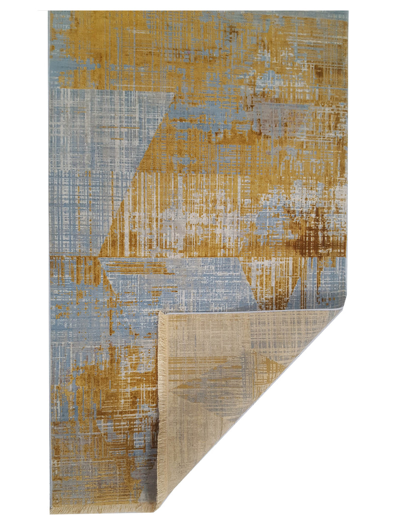 Pacific Ibiza 73273 Gold Blue Modern Power Loom Rug