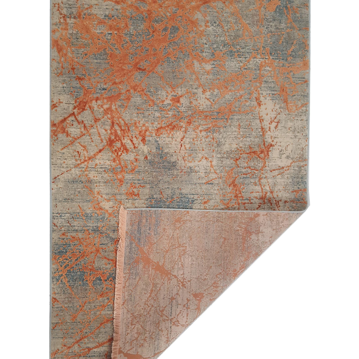 Pacific Ibiza 73274 Orange Grey Modern Power Loom Rug