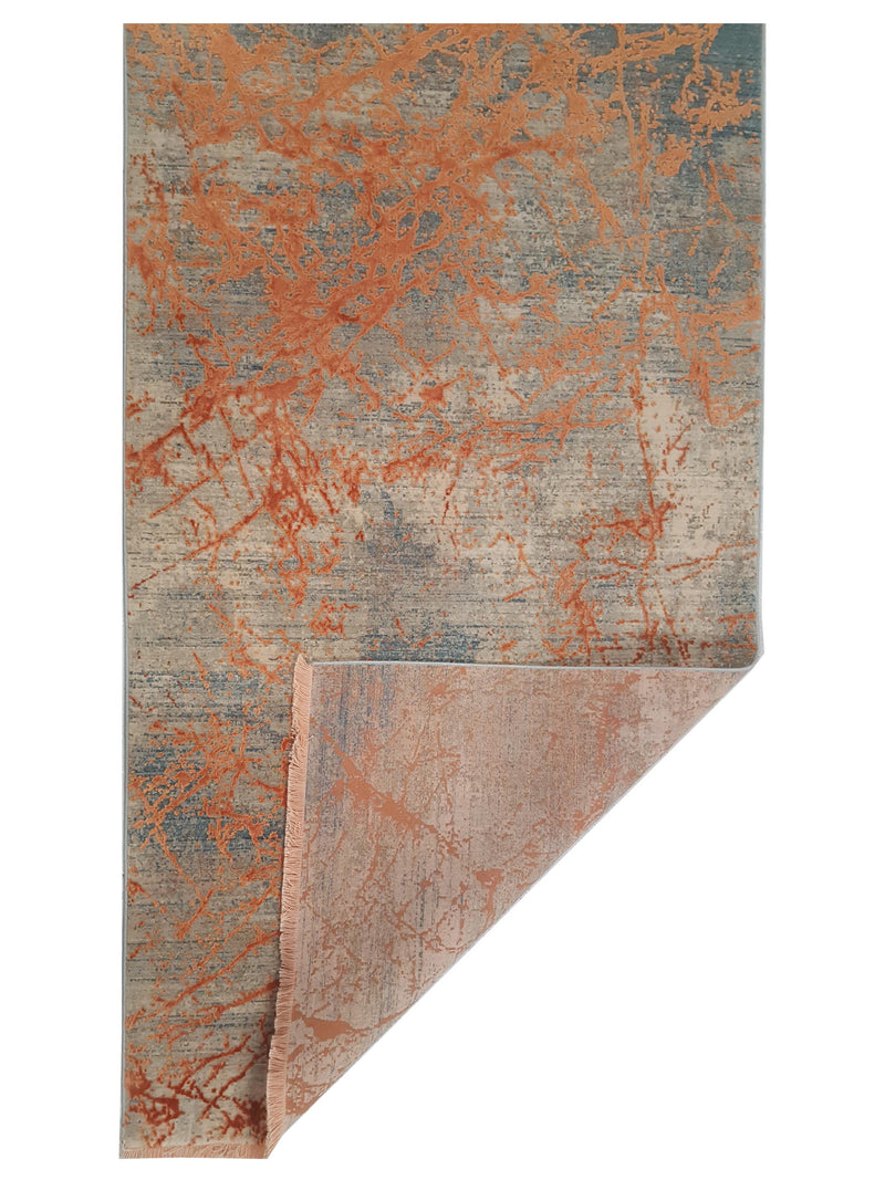 Pacific Ibiza 73274 Orange Grey Modern Power Loom Rug