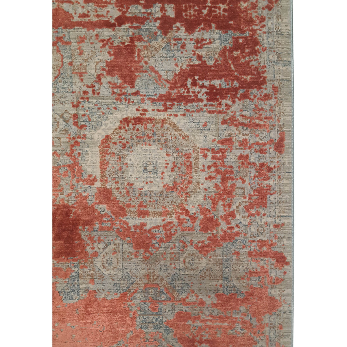 Pacific Ibiza 73280 Orange Grey Modern Power Loom Rug