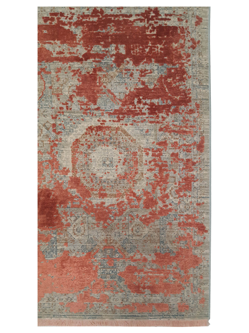 Pacific Ibiza 73280 Orange Grey Modern Power Loom Rug