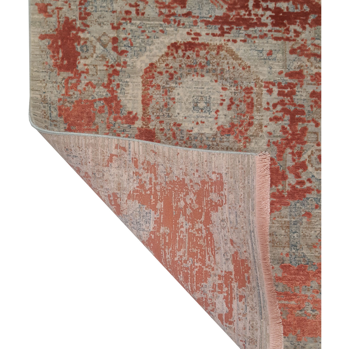 Pacific Ibiza 73280 Orange Grey Modern Power Loom Rug