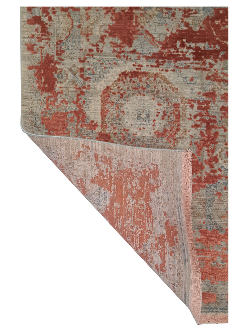 Pacific Ibiza 73280 Orange Grey Modern Power Loom Rug