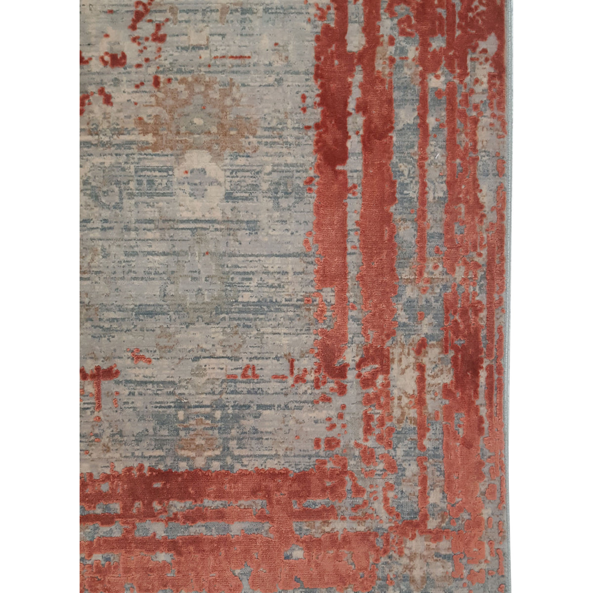 Pacific Ibiza 73282 Orange Grey Modern Power Loom Rug