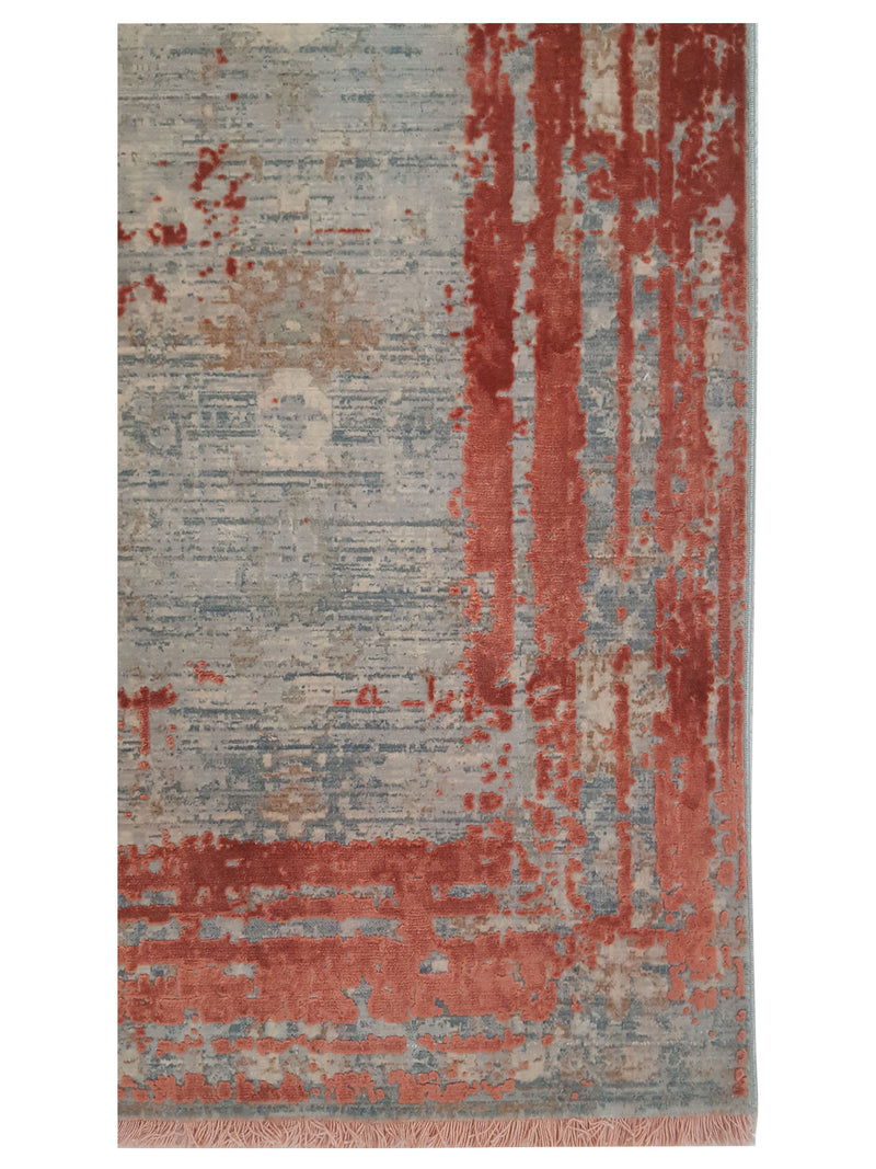 Pacific Ibiza 73282 Orange Grey Modern Power Loom Rug