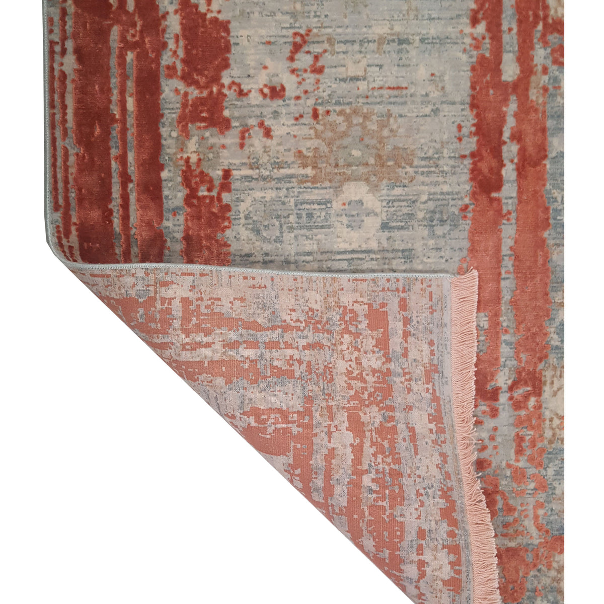 Pacific Ibiza 73282 Orange Grey Modern Power Loom Rug