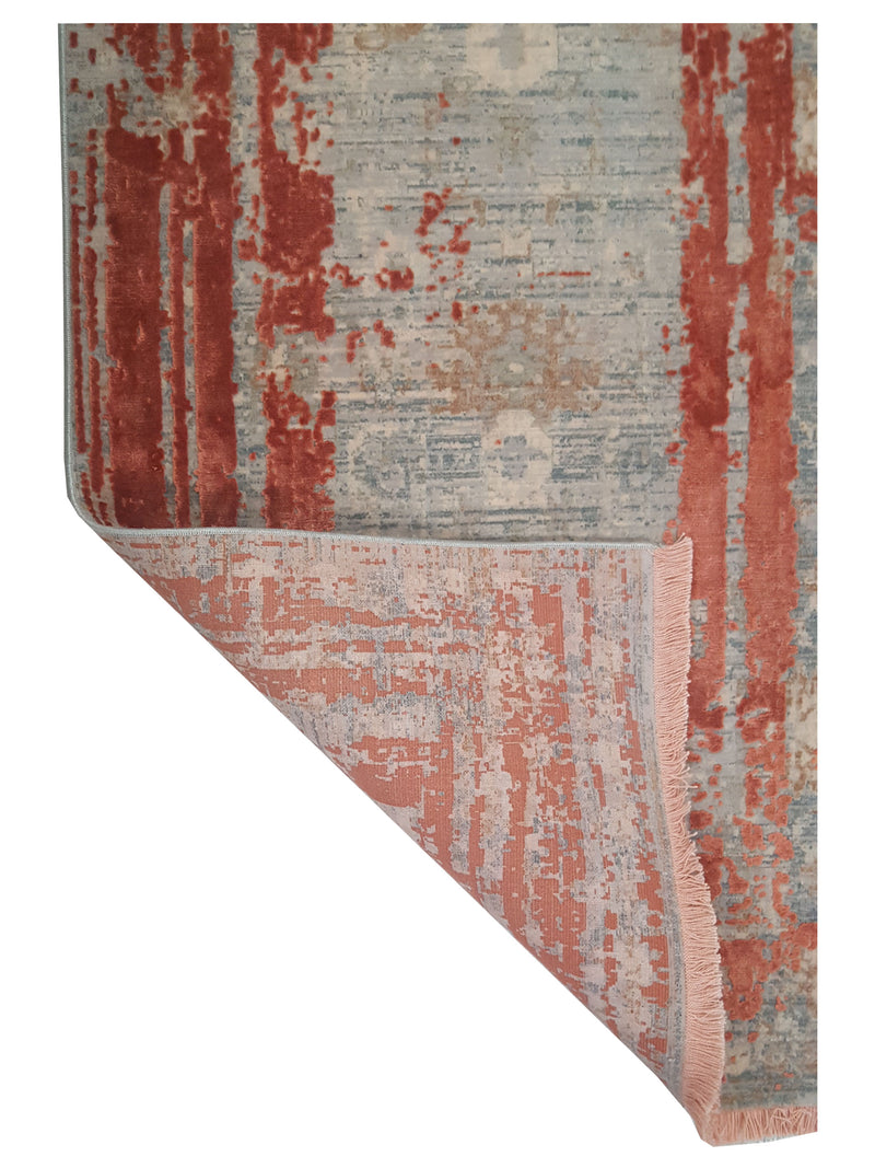 Pacific Ibiza 73282 Orange Grey Modern Power Loom Rug