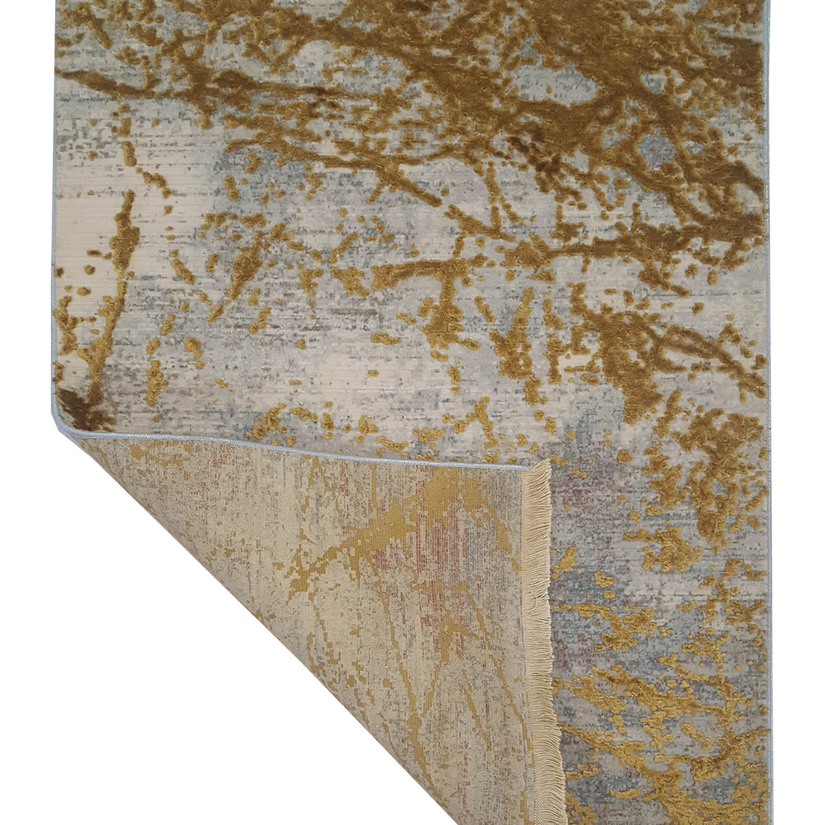 Pacific Ibiza 73285 Gold Grey Modern Power Loom Rug