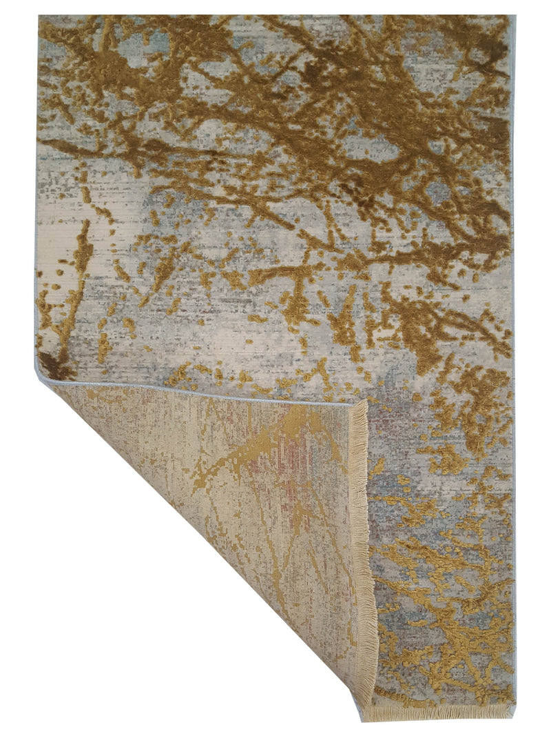 Pacific Ibiza 73285 Gold Grey Modern Power Loom Rug