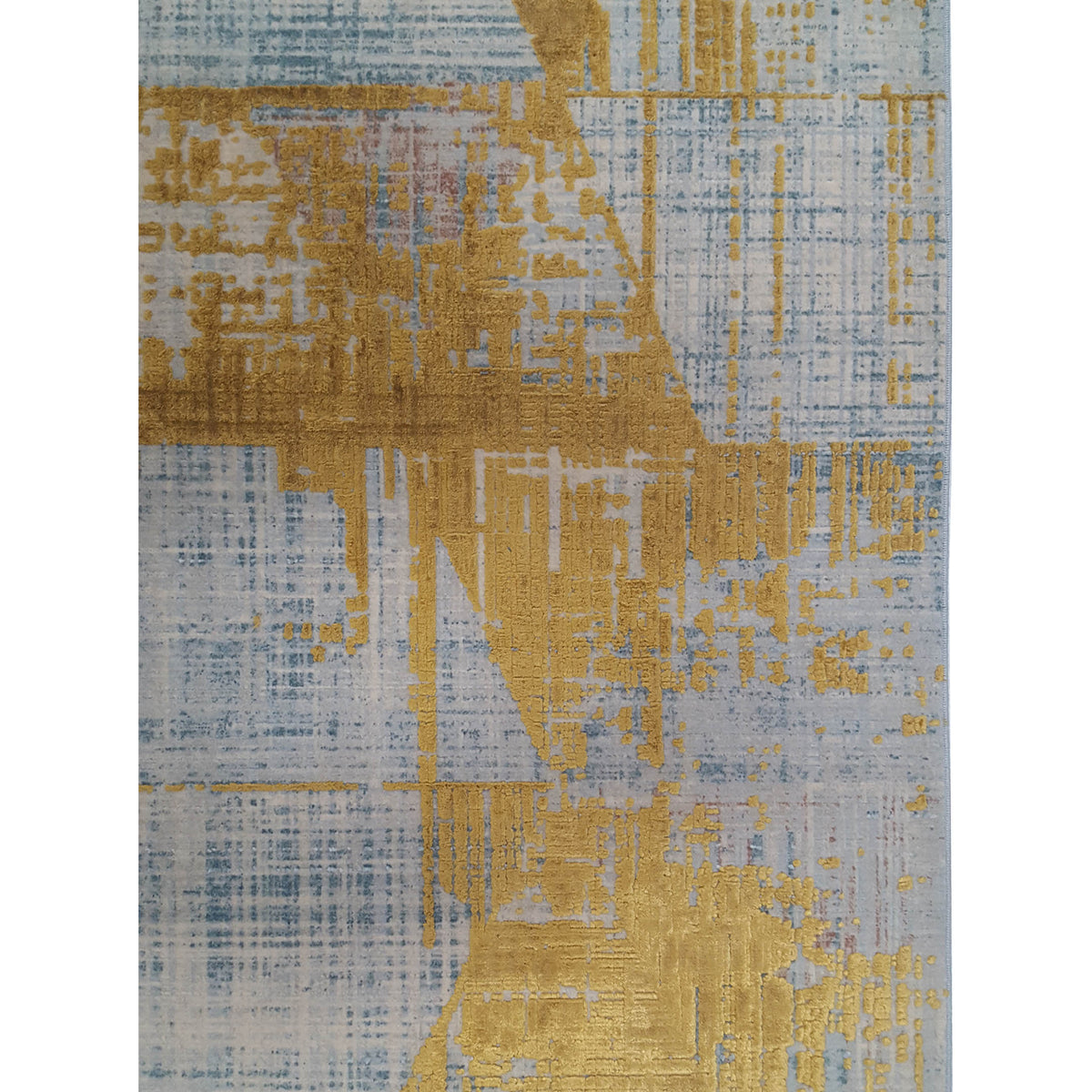 Pacific Ibiza 73286 Gold Blue Modern Power Loom Rug