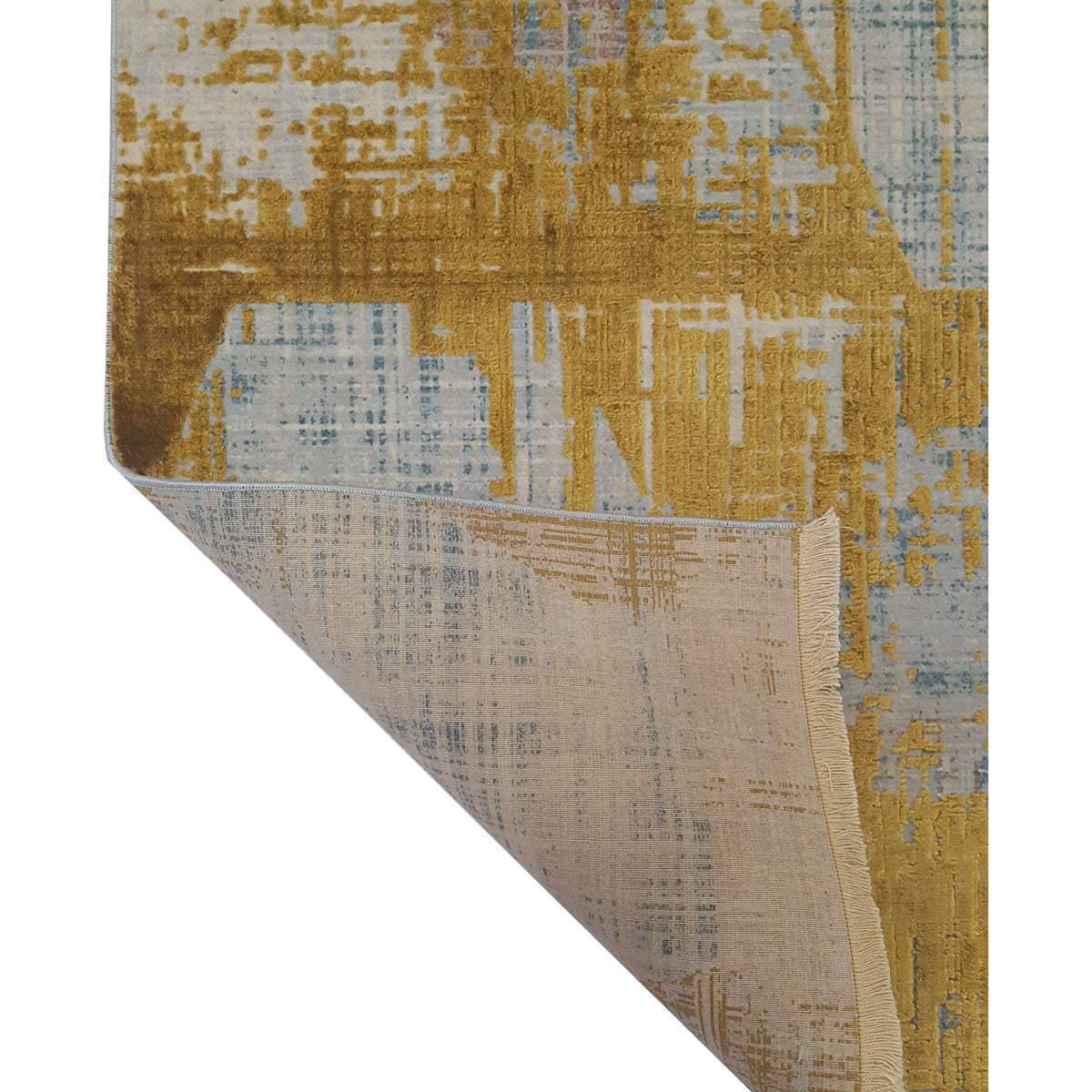 Pacific Ibiza 73286 Gold Blue Modern Power Loom Rug