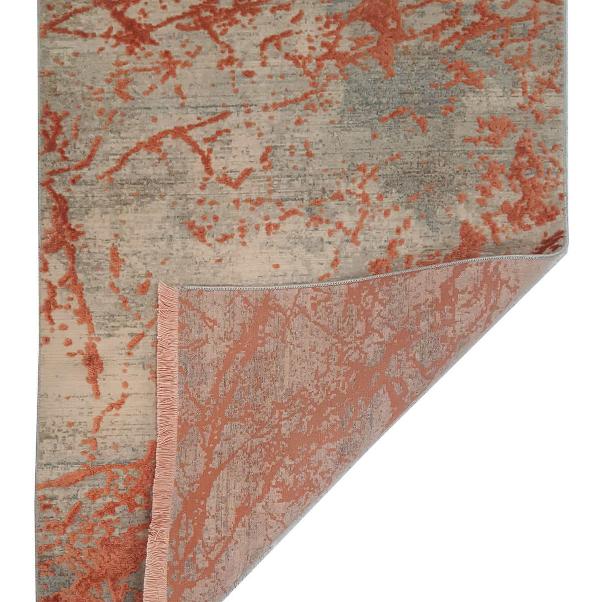 Pacific Ibiza 73287 Orange Grey Modern Power Loom Rug