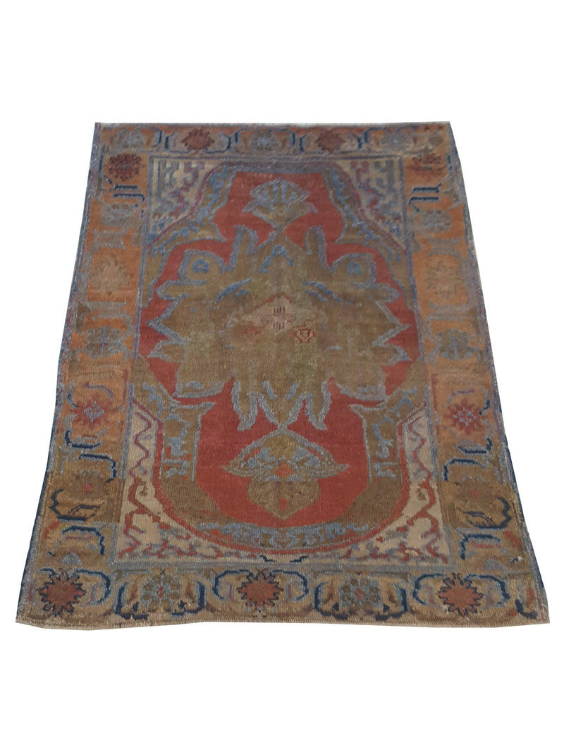 Fasa Antique Karabagh 73575 Gold Rust Transitional Antique Rug