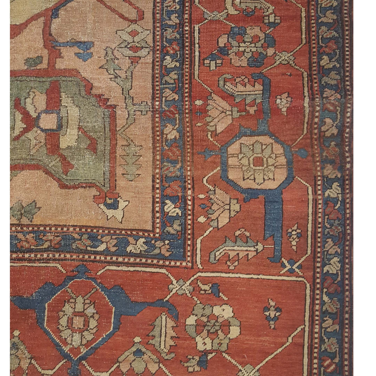 Fasa Antique Serapi 73596 Gold Rust Transitional Antique Rug