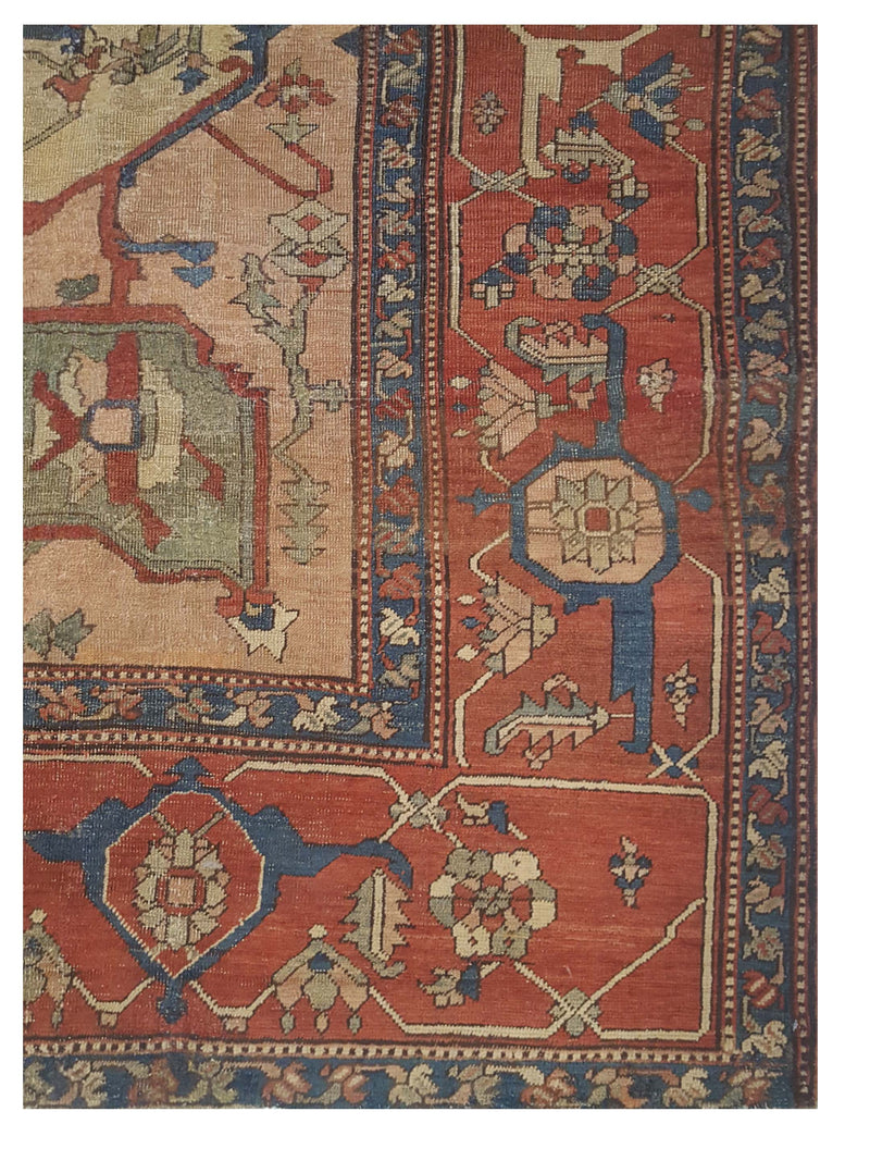 Fasa Antique Serapi 73596 Gold Rust Transitional Antique Rug
