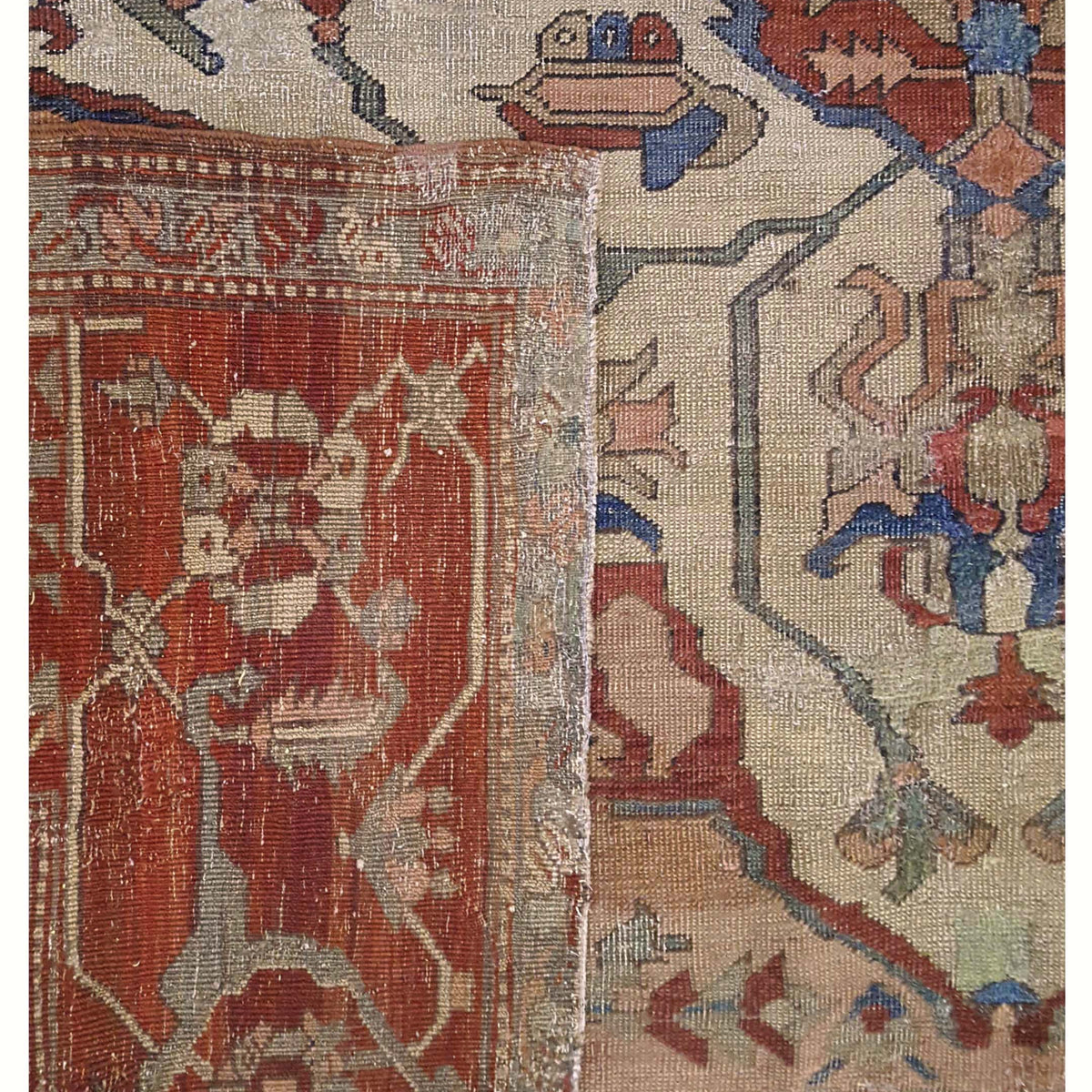 Fasa Antique Serapi 73596 Gold Rust Transitional Antique Rug