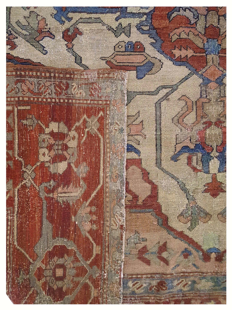 Fasa Antique Serapi 73596 Gold Rust Transitional Antique Rug