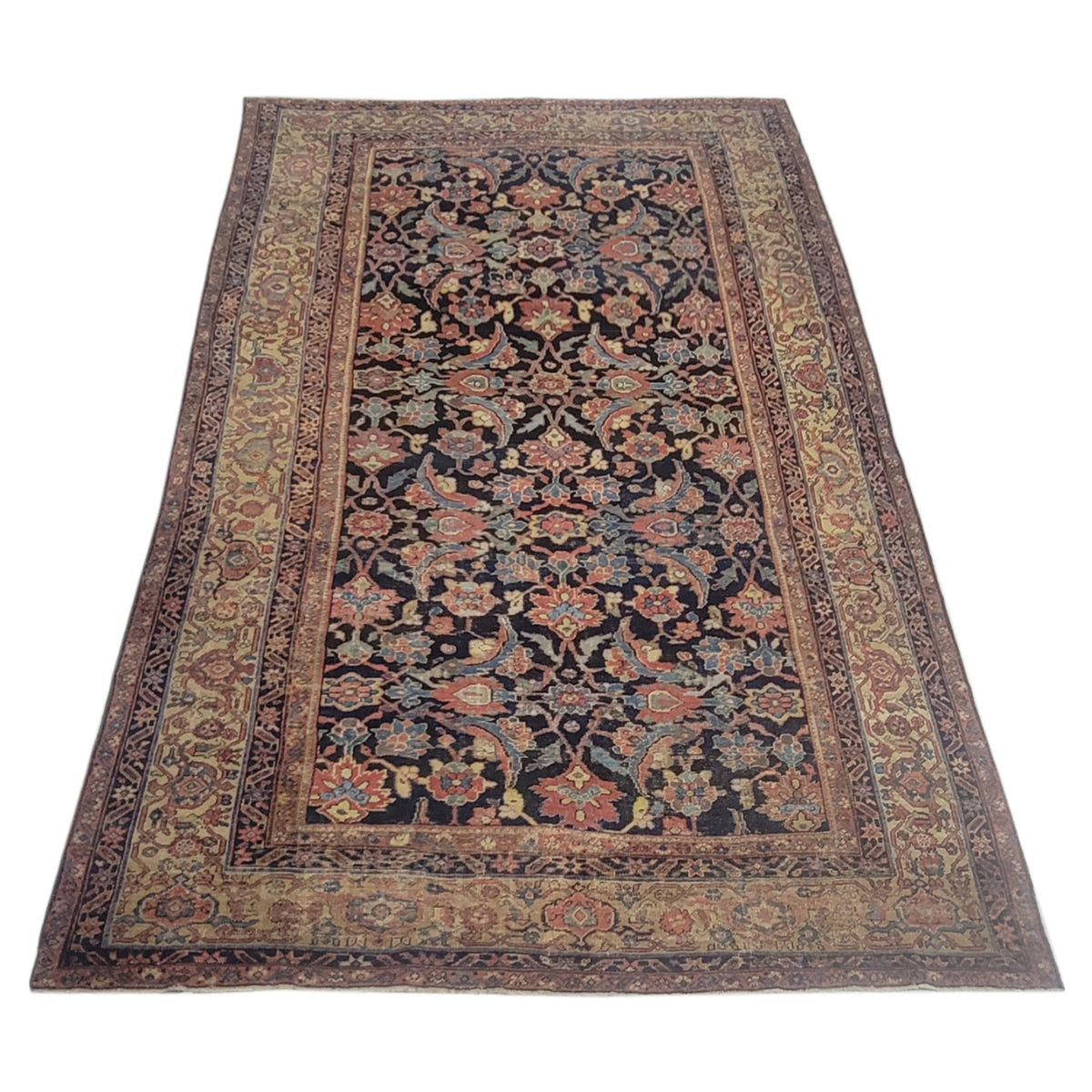 Fasa Antique Mahal 73598 Navy Beige Transitional Antique Rug