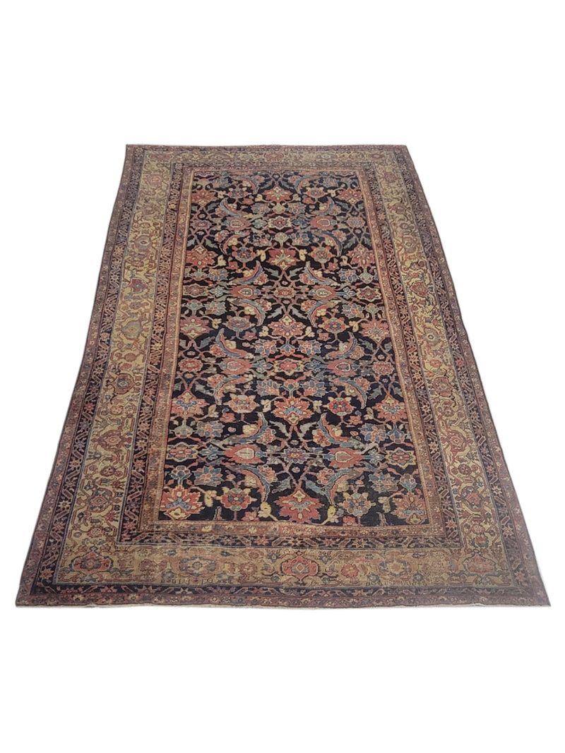 Fasa Antique Mahal 73598 Navy Beige Transitional Antique Rug