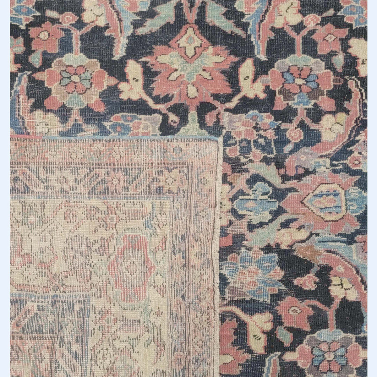 Fasa Antique Mahal 73598 Navy Beige Transitional Antique Rug