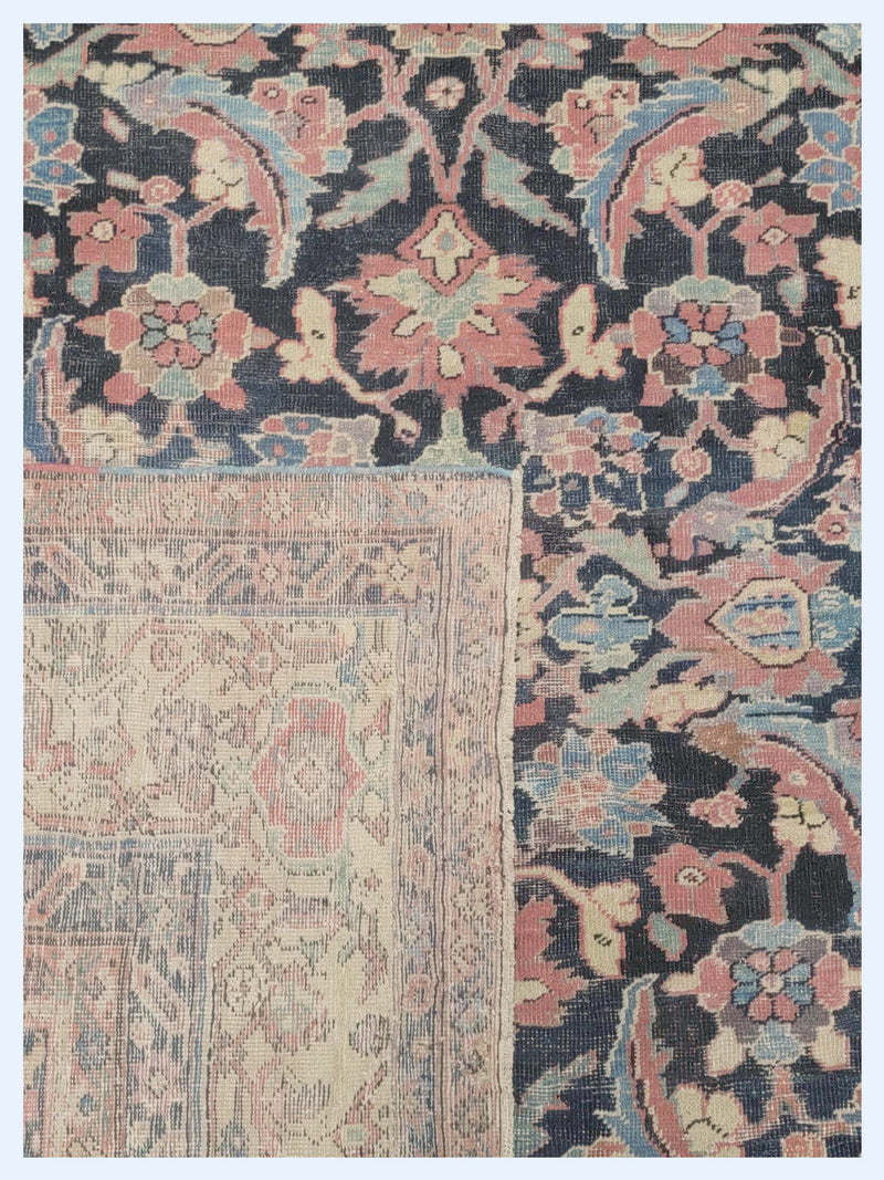 Fasa Antique Mahal 73598 Navy Beige Transitional Antique Rug