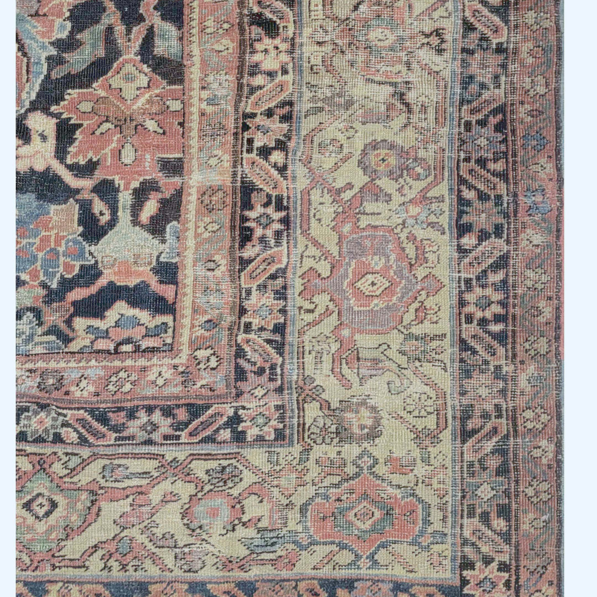 Fasa Antique Mahal 73598 Navy Beige Transitional Antique Rug