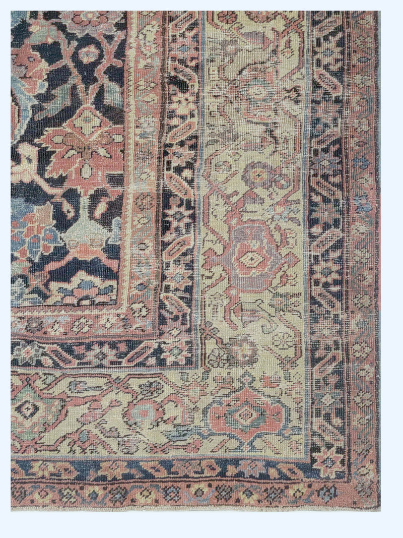 Fasa Antique Mahal 73598 Navy Beige Transitional Antique Rug
