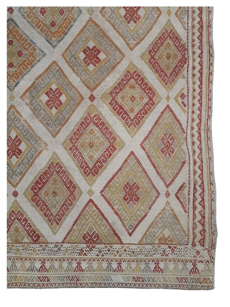 Pacific Gigim 73605 Beige Burgundy Transitional Flatweave Rug