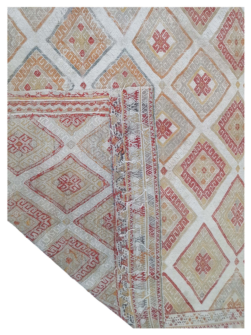 Pacific Gigim 73605 Beige Burgundy Transitional Flatweave Rug