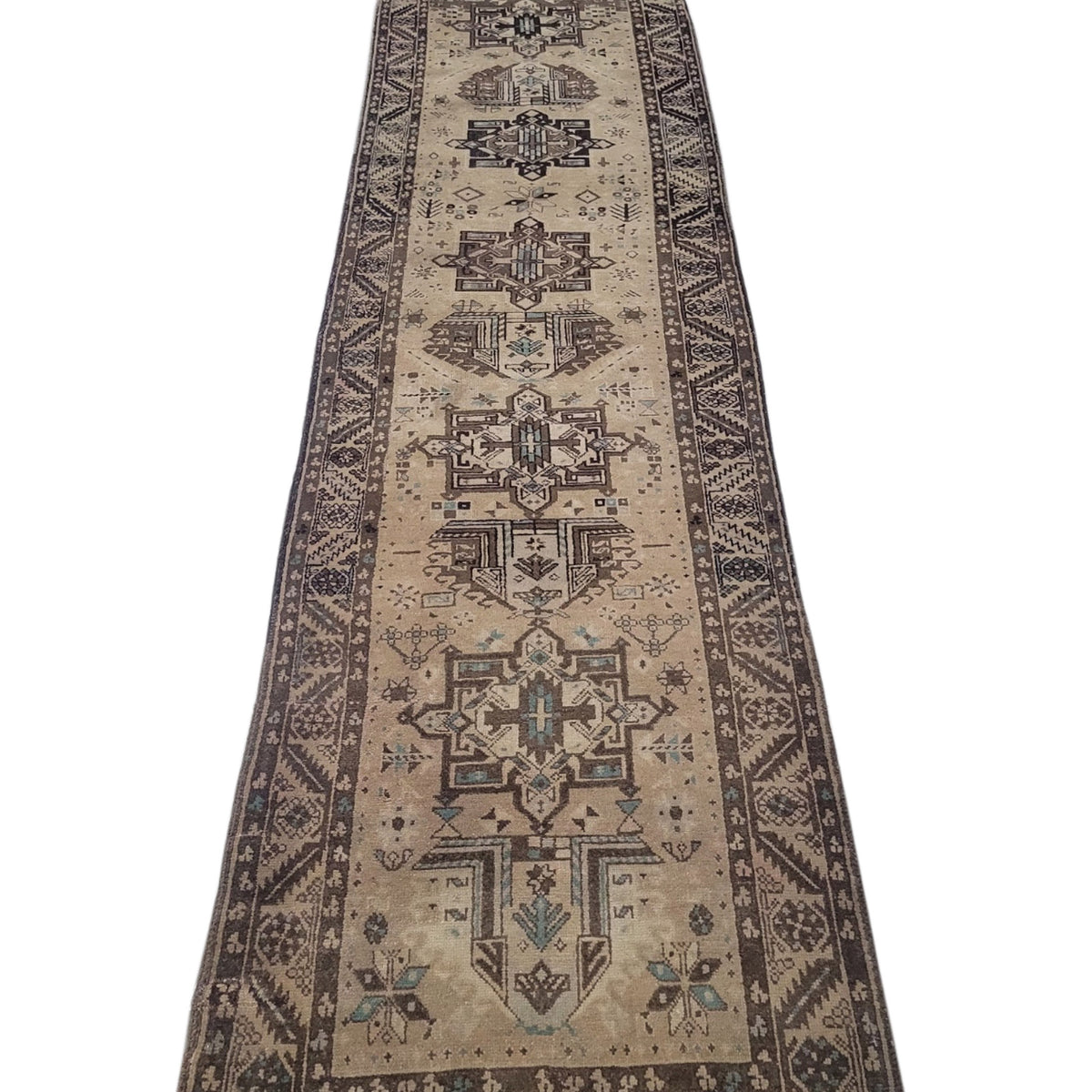 Fasa Antique Heriz 73610 Beige Brown Transitional Antique Rug
