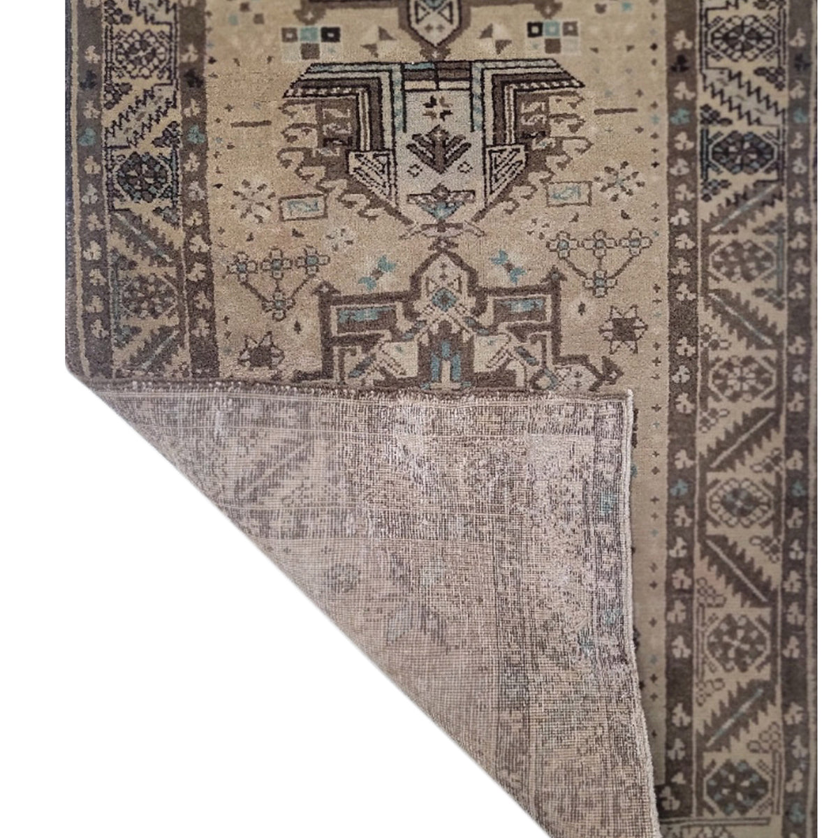Fasa Antique Heriz 73610 Beige Brown Transitional Antique Rug