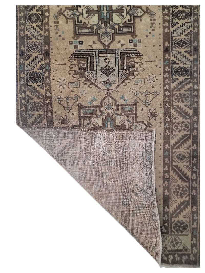 Fasa Antique Heriz 73610 Beige Brown Transitional Antique Rug