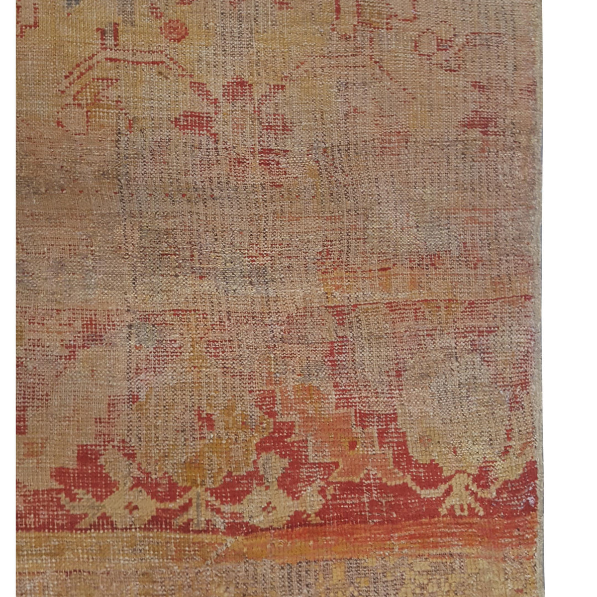 Fasa Antique Ushak 73611 Rust Camel Transitional Antique Rug