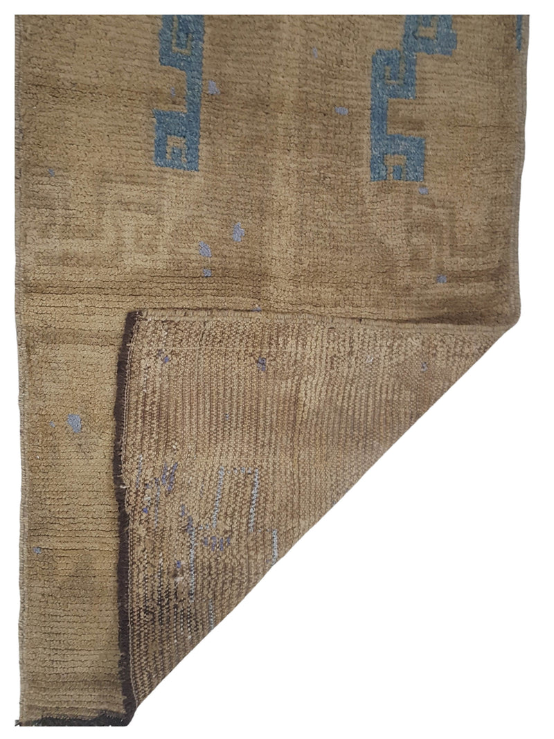 Pacific Moroccan 73664 Camel Blue Transitional Hand Knotted Rug