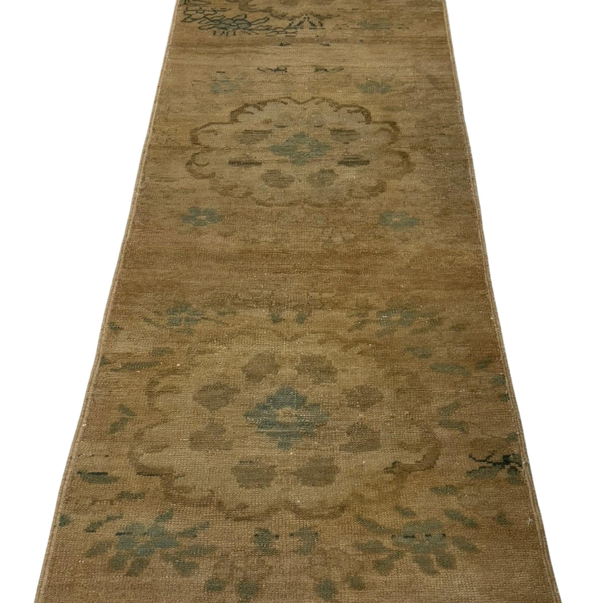 Pacific Anatolia 73665 Camel Teal Transitional Hand Knotted Rug