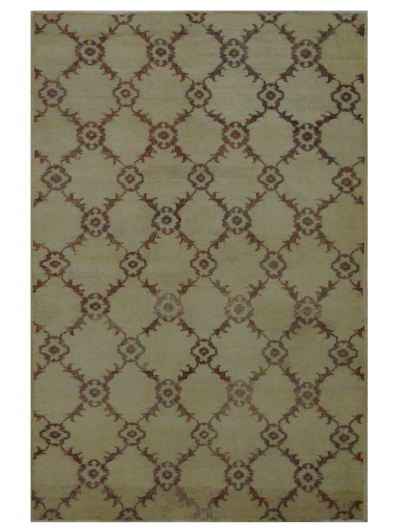 Pacific Anatolia 73678 Camel Rose Transitional Hand Knotted Rug