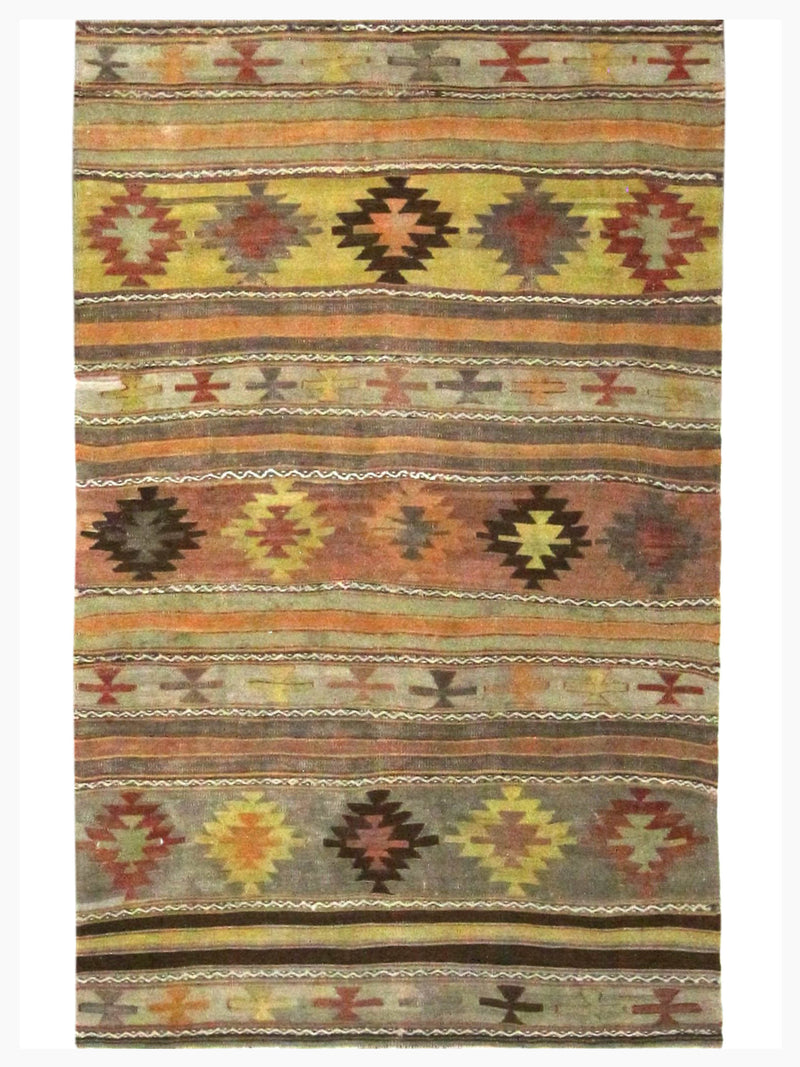 Pacific Vintage Kilim  Orange Multi Transitional