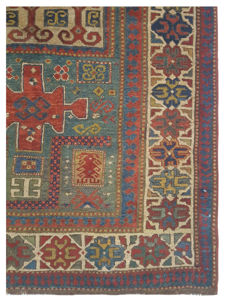 Fasa Antique Kazak A-5 Olive Camel Transitional Antique Rug
