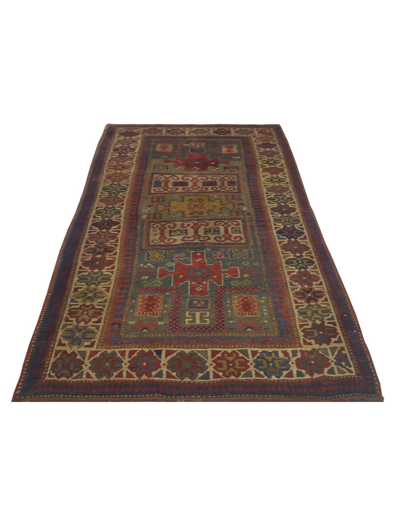 Fasa Antique Kazak A-5 Olive Camel Transitional Antique Rug