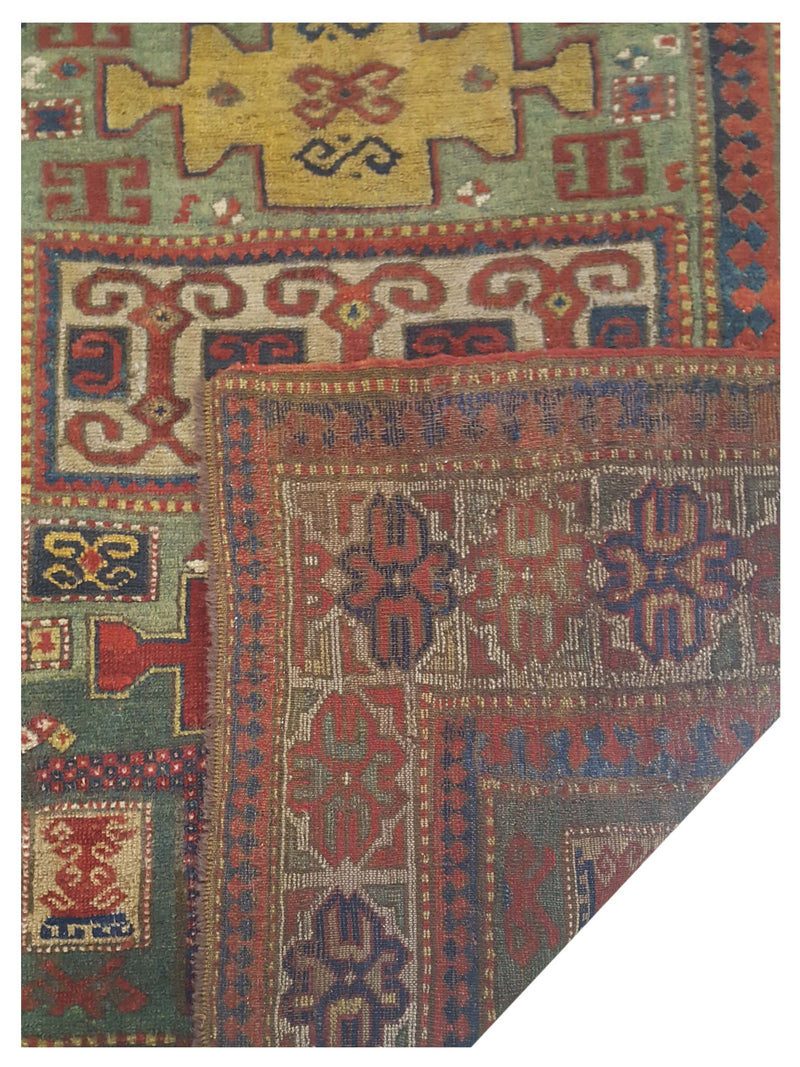 Fasa Antique Kazak A-5 Olive Camel Transitional Antique Rug