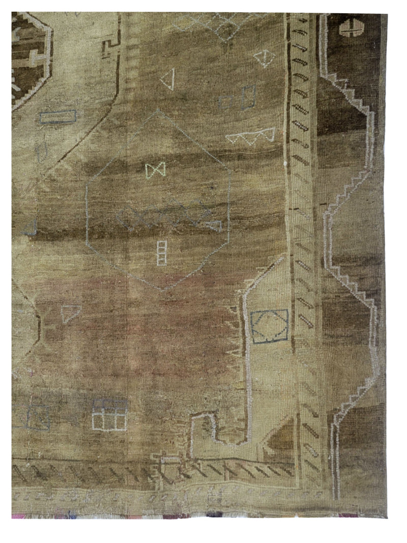 Fasa Antique Ushak C-28 Latte Brown Transitional Antique Rug