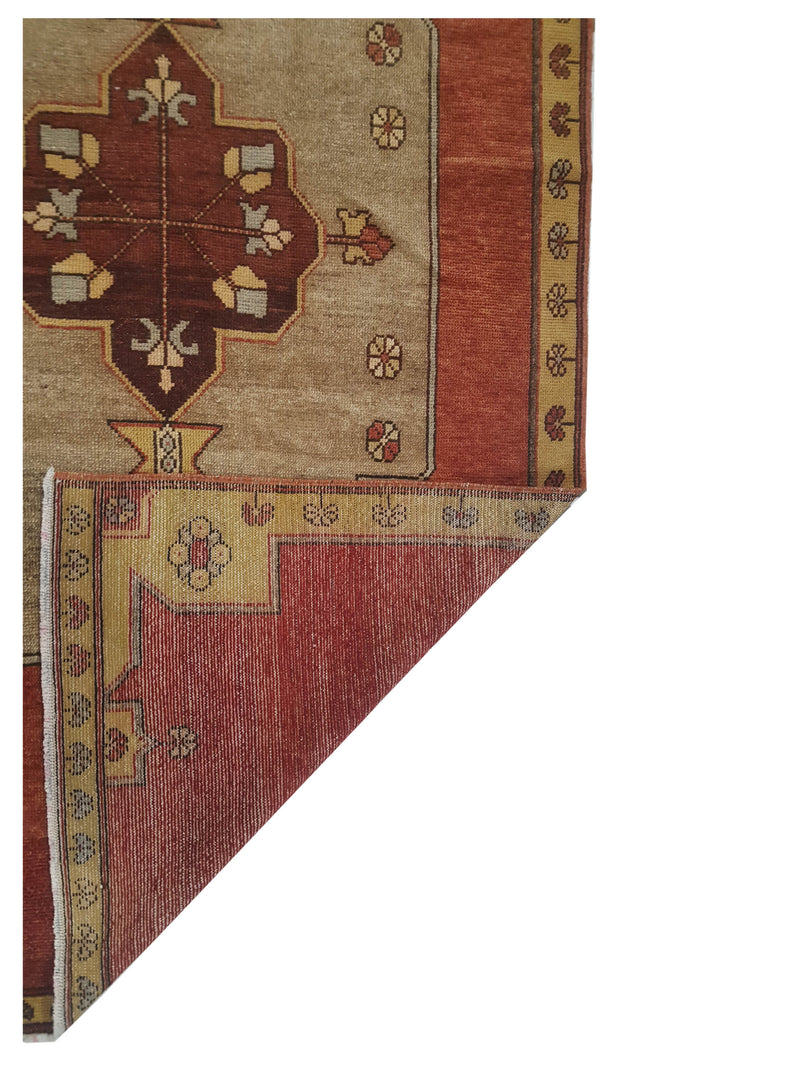 Pacific Anatolia 73809 Coral Gold Transitional Hand Knotted Rug