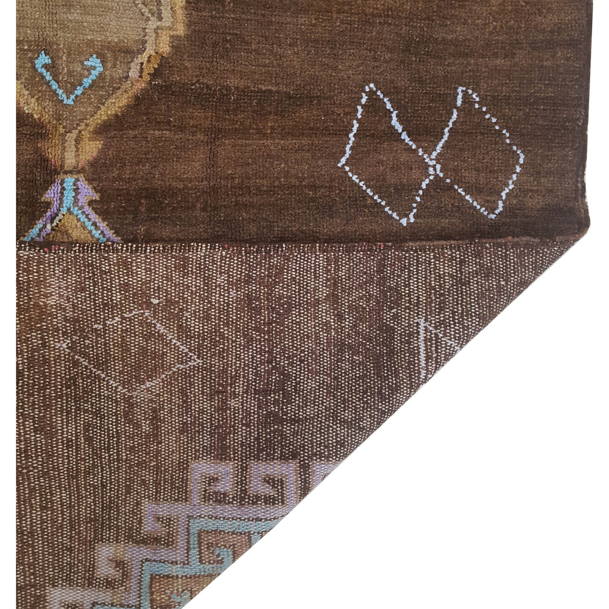 Pacific Kars 73829 Mocha Teal Transitional Hand Knotted Rug