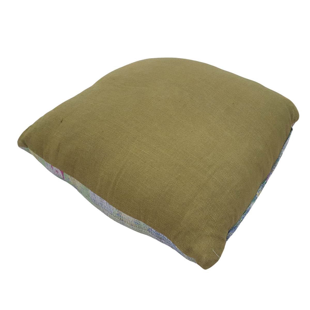 Pacific Vintage Quilt Pillow 73879 Green Multi Pillow Hand Knotted Rug