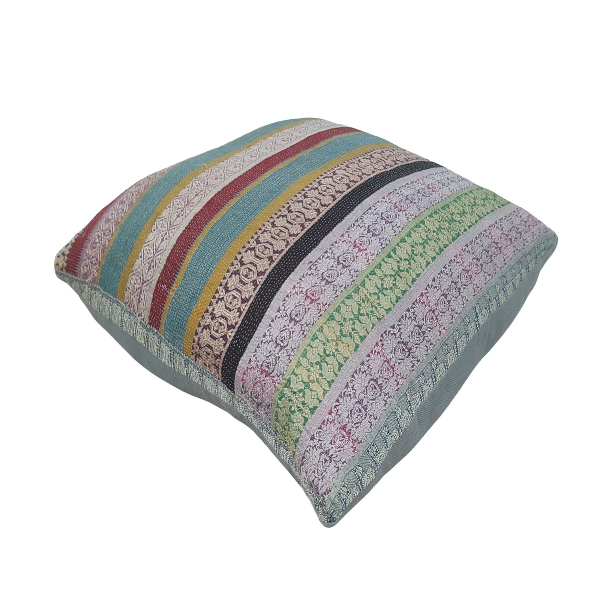 Pacific Vintage Quilt Pillow 73888 Burgundy Teal Pillow Hand Knotted Rug