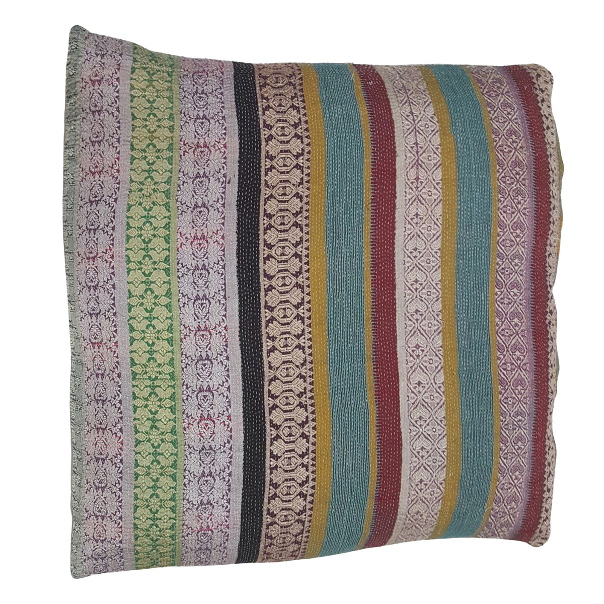 Pacific Vintage Quilt Pillow 73888 Burgundy Teal Pillow Hand Knotted Rug