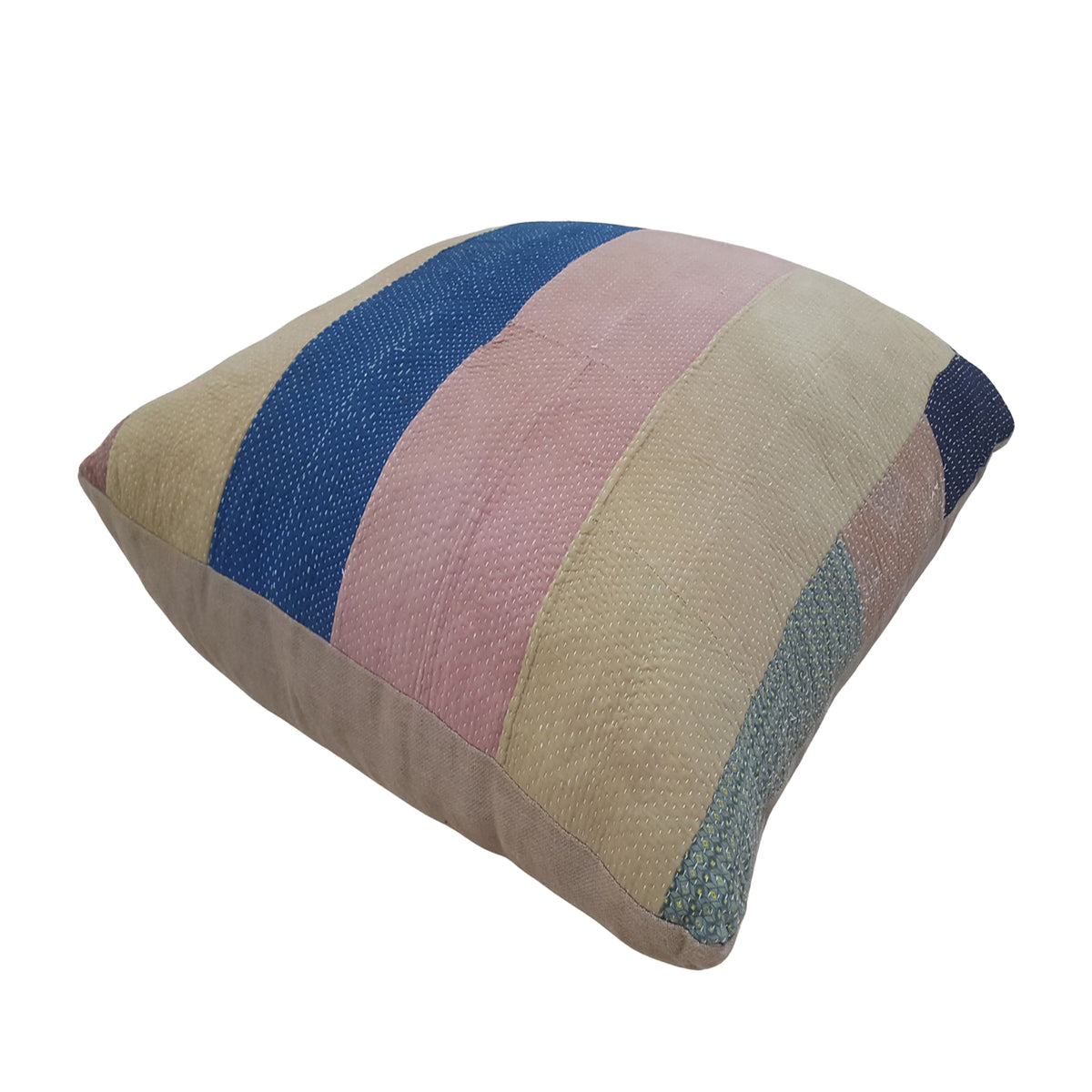 Pacific Vintage Quilt Pillow 73889 Beige Multi Pillow Hand Knotted Rug
