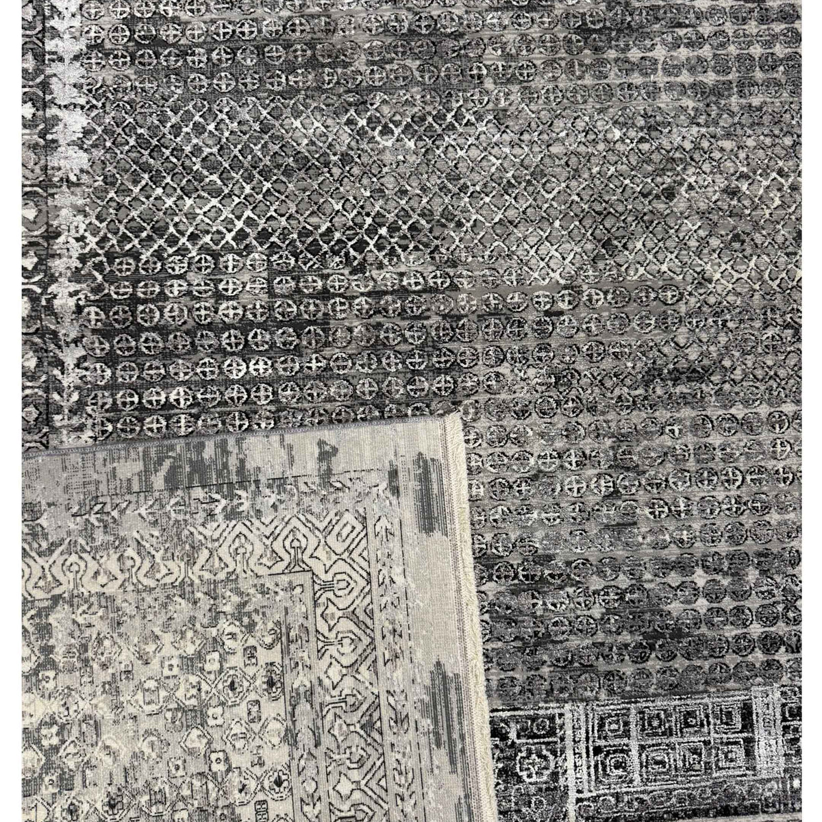 Pacific Ibiza 74041 Ivory Grey Modern Power Loom Rug