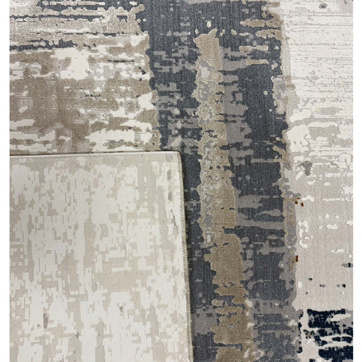 Pacific Ibiza 74042 Ivory Blue Modern Power Loom Rug