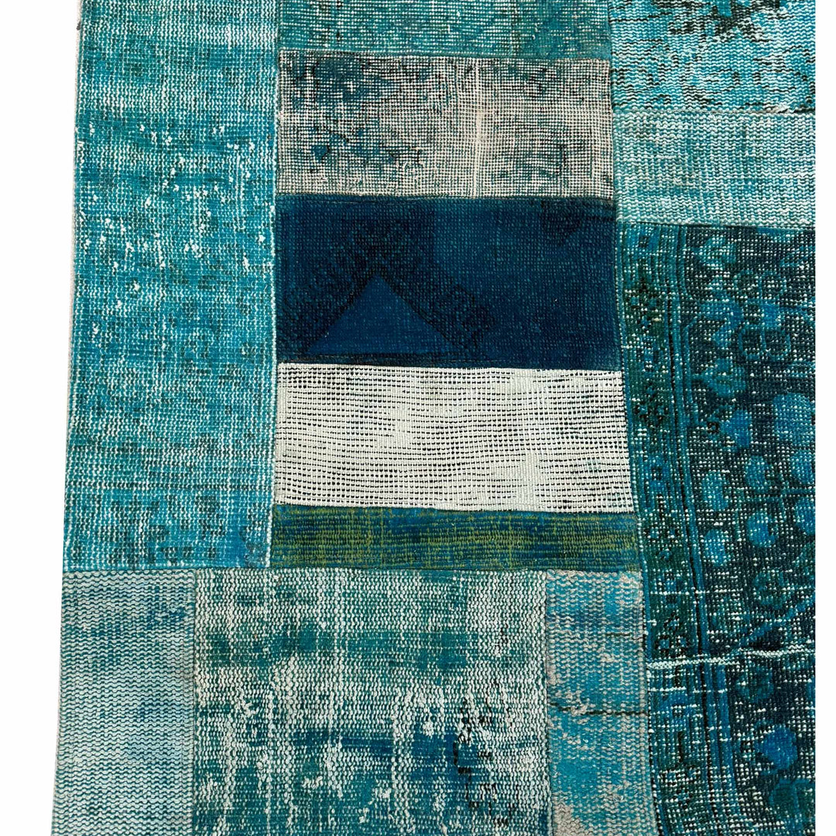 Pacific Vintage Fragments 74418 Teal Multi Modern Hand Knotted Rugs
